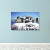 Twee E-2C Hawkeyes voeren een vlucht uit Canvas Afdruk (Insitu (Houten vloer))