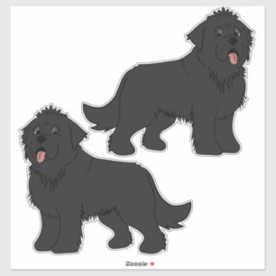 Twee effen zwarte Newfoundlands Sticker
