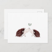Twee egel onder de mistletoe briefkaart (Voorkant / Achterkant)
