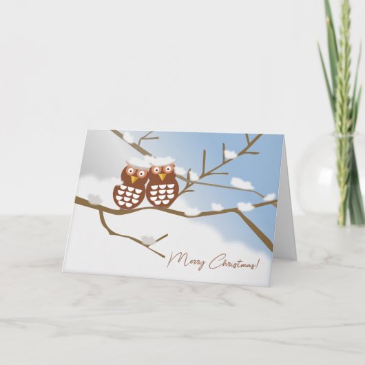 Twee eigenaars kletsen kerstkaartje feestdag bedankkaart (Voorkant)