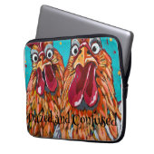 Twee eigenzinnige hanen laptop sleeve (Voorkant Links)
