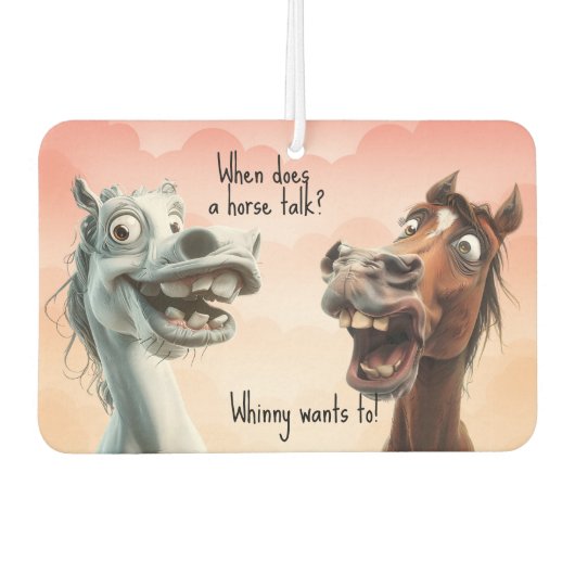 Twee eigenzinnige paard grap zwart roze luchtverfrisser (Voorkant)