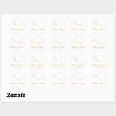Twee Elegant Gold Hearts | Aangepaste bruiloft Ronde Sticker (Vel)