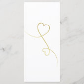 Twee Elegant Gold Hearts | Menu Weddenschappen (Achterkant)