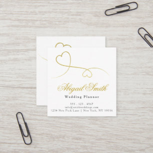 Twee Elegant Gold Hearts Vierkante Visitekaartje