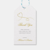 Twee Elegant Gold Hearts | Weddenschap "Bedankt" Cadeaulabel (Voorkant)