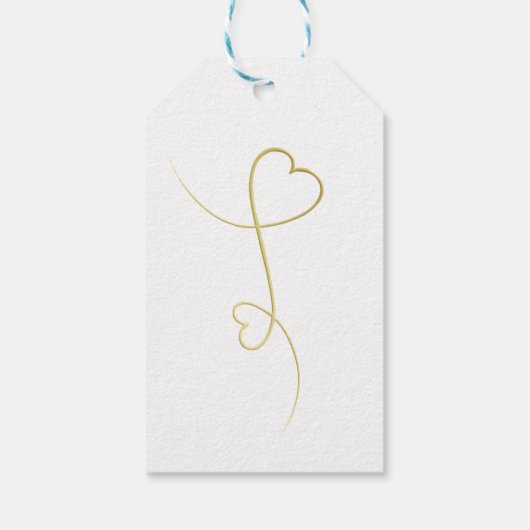 Twee Elegant Gold Hearts | Weddenschap "Bedankt" Cadeaulabel (Achterkant)