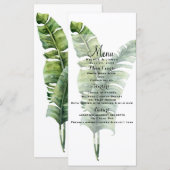 Twee Elegante Palmbladeren Tropische Trouwmenu Menu (Voorkant / Achterkant)