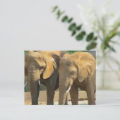Twee Elephant Friends Briefkaart (Staand voorkant)