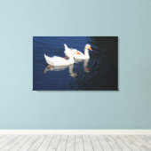 Twee Emden Geese Canvas Afdruk (Insitu (Houten vloer))