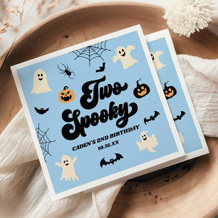 Twee enge blauwe Halloween 2de verjaardagsfeestje Servet