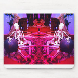 Twee enge spookachtige skeletten muismat