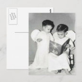 Twee engelen voor kerstkaarten briefkaart (Voorkant / Achterkant)