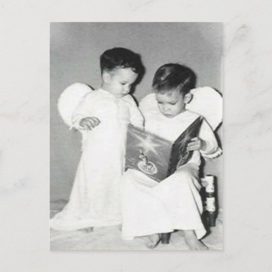 Twee engelen voor kerstkaarten briefkaart (Voorkant)