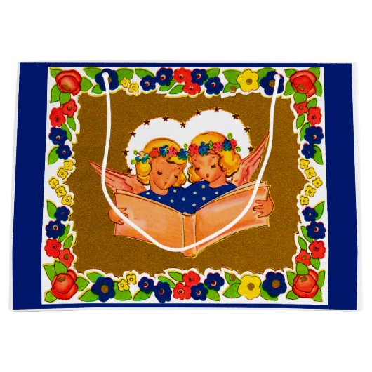 twee engelen zingen groot cadeauzakje (Voorkant)