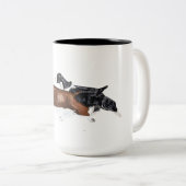 Twee Engelse Springer Spaniels-Mok Tweekleurige Koffiemok (Voorkant rechts)