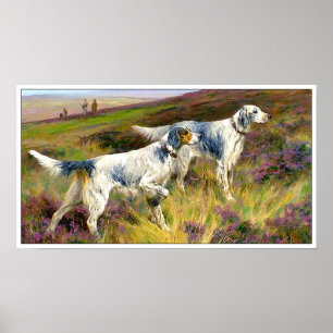 Twee Engelse zetters in een Field - Arthur Wardle Poster
