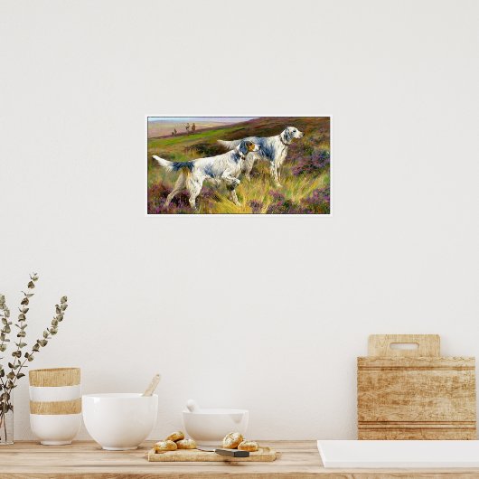 Twee Engelse zetters in een Field - Arthur Wardle Poster (Keuken)