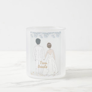 Twee Enige bruiloft paar Matglas Koffiemok