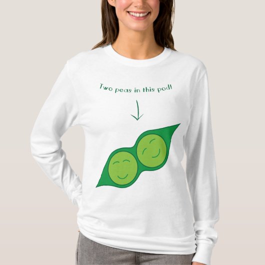 "Twee erwten in deze pod" T-shirt met twee moeders (Voorkant)