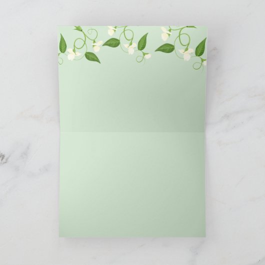 Twee erwten in een Baby shower Bedankkaart (Binnen)