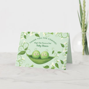 Twee erwten in een Baby shower Bedankkaart