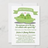 Twee erwten in een Baby shower met twee peul Kaart (Voorkant)