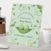 Twee erwten in een Baby shower Reclamebord Met Voetstuk (Insitu)