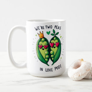 Twee Erwten in een Love Pod Schattige Valentijnse Koffiemok