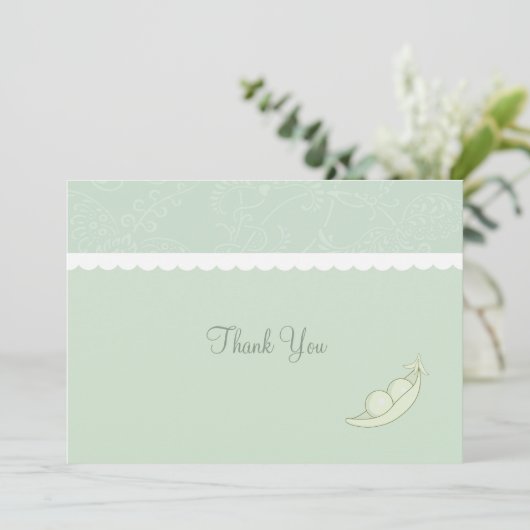 Twee erwten in een peul bedankt (Staand voorkant)