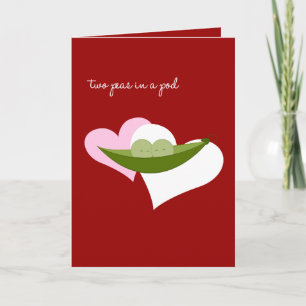 Twee erwten in een peul feestdagen kaart