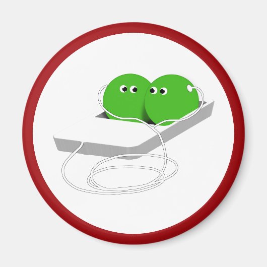 Twee erwten in een peul magneet (Voorkant)