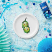 Twee erwten in een peul papieren bordje (Feest)