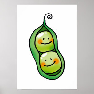 Twee erwten in een peul poster