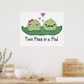 Twee erwten in een peul poster (Keuken)