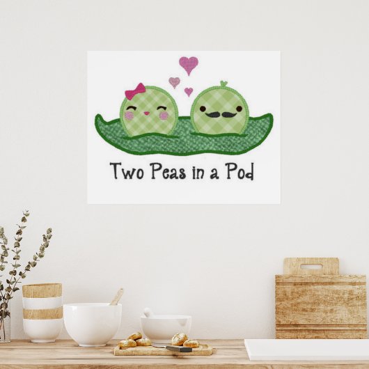 Twee erwten in een peul poster (Keuken)