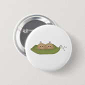 Twee erwten in een peul ronde button 5,7 cm (Voorkant /achterkant)