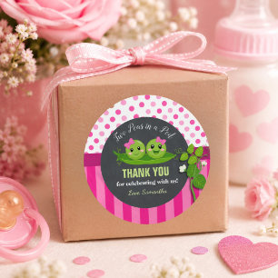 Twee erwten in een peul Tweeling Baby Shower Luier Ronde Sticker