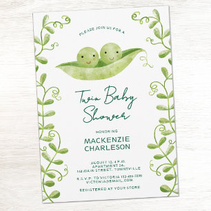 Twee Erwten in een Peul Tweeling Baby Shower Water Kaart
