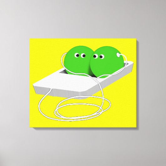 Twee erwten in een peul (voeg Jouw tekst toe) Canvas Afdruk (Voorkant)
