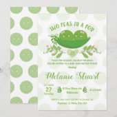 Twee erwten in een Pod Baby shower Invitation for  Kaart (Voorkant / Achterkant)