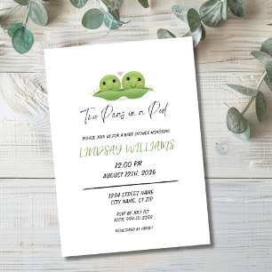 Twee erwten in een Pod Baby shower Kaart