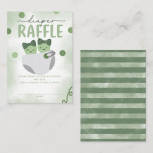 Twee Erwten in een Pod Baby shower Luier Raffle Informatiekaartje