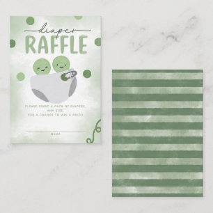 Twee Erwten in een Pod Baby shower Luier Raffle Informatiekaartje