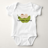 Twee erwten in een pod baby tweeling romper (Voorkant)