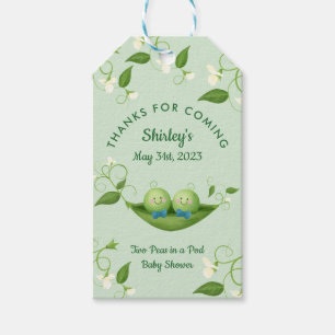Twee erwten in een pod Baby Twins Shower Cadeaulabel