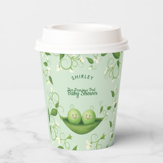 Twee erwten in een pod Baby Twins Shower Papieren Bekers (Achterkant)