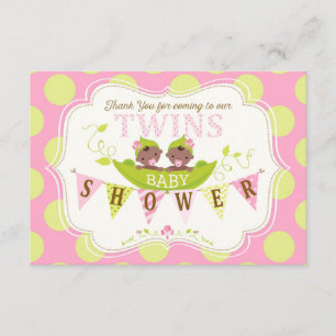 Twee erwten in een Pod Twin African Girls Dank je Bedankkaart