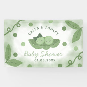 Twee Erwten In Een Pod Twin Boy En Meisje Baby sho Spandoek