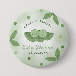 Twee erwten in een Pod Twin Boys Baby shower Butto Ronde Button 7,6 Cm